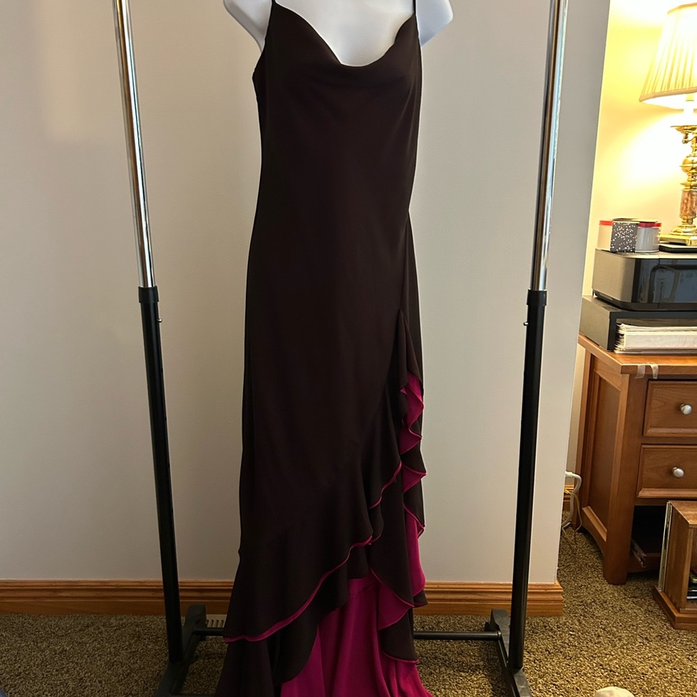 Vintage BCBGMaxAzria Dress in Brown with Pink Accents